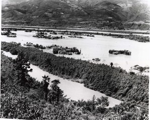 まだ堤防も整備されていない古い吉野川の写真