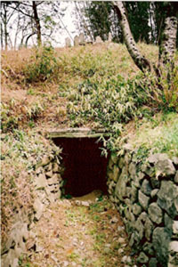 拝中古墳石室の入り口の写真