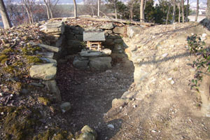 尾山古墳の石室を正面から撮った写真
